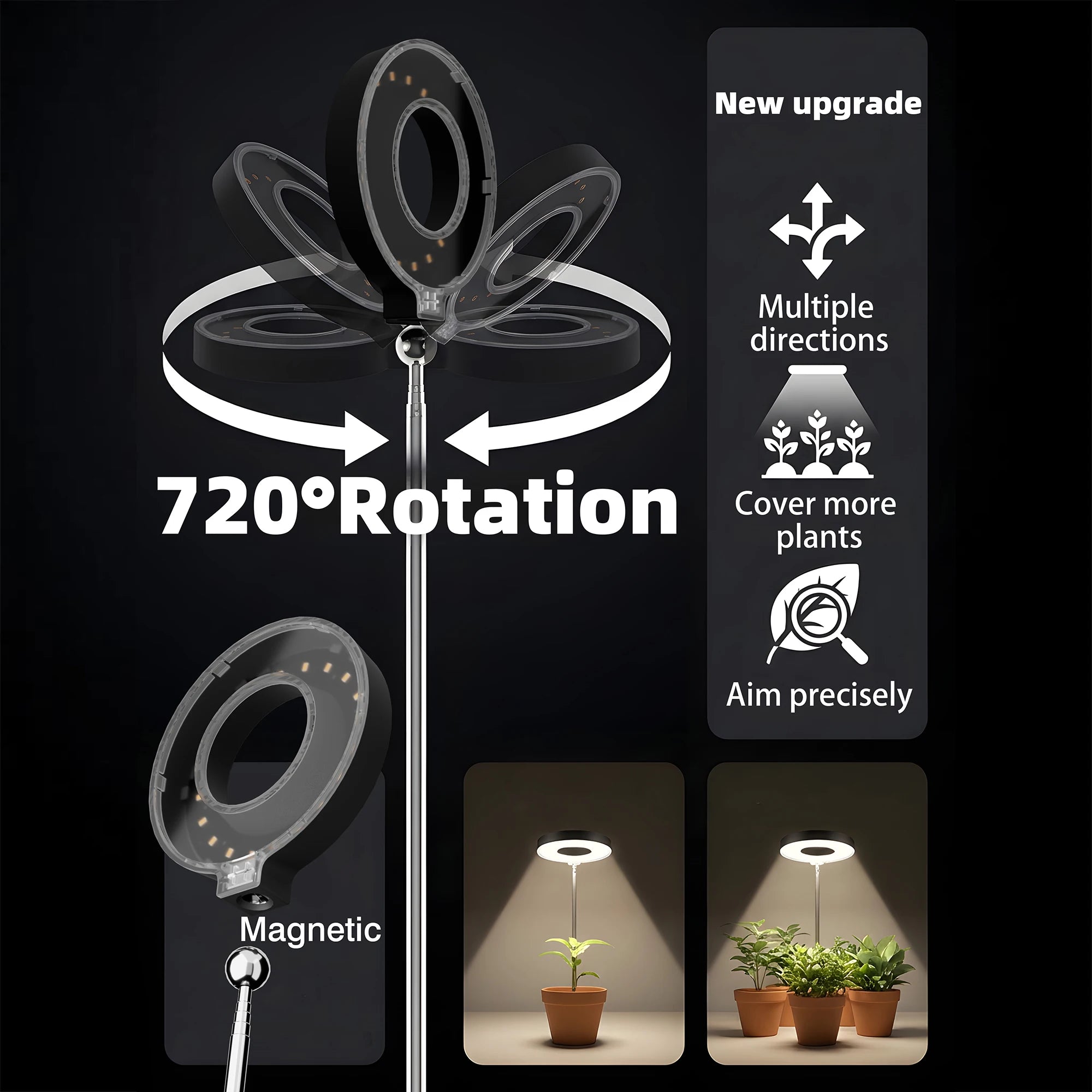 Full Spectrum Plant LED Grow Light with Magnetic Head