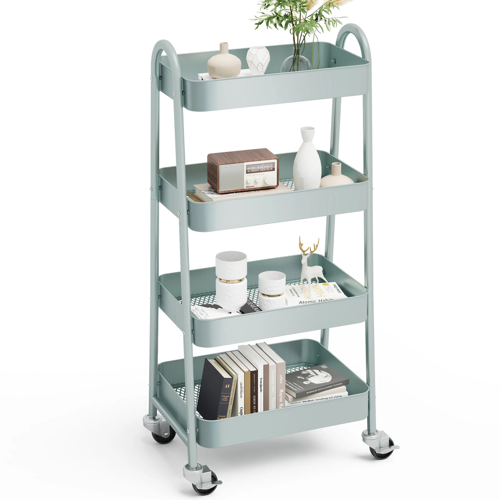 4 Tier Kitchen Cart W/Lockable Wheels