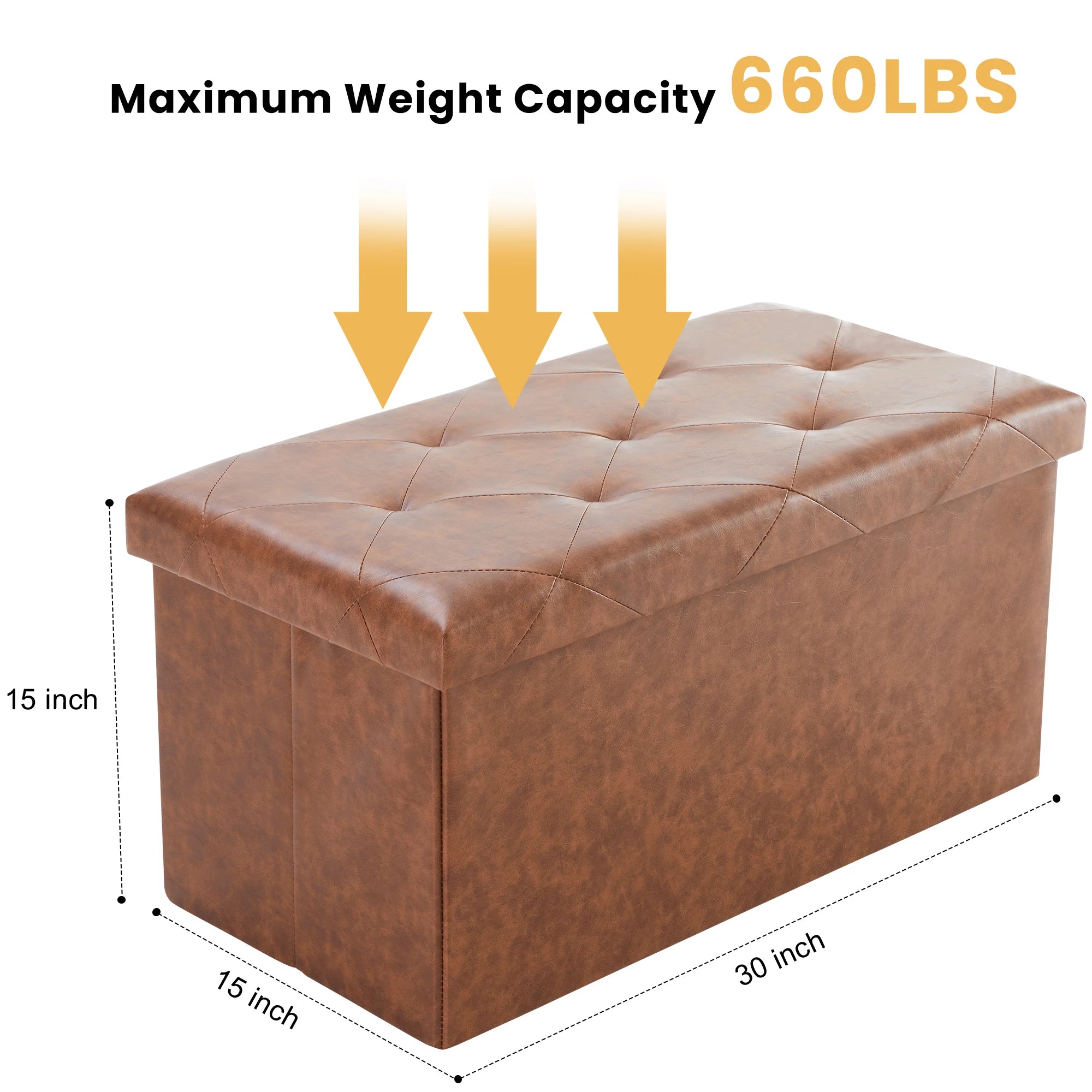 43" Leather Folding Ottoman
