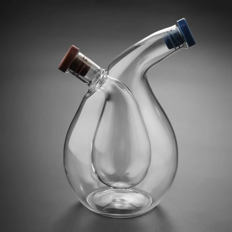 2-in-1 Double Layer Oil/Vinegar Glass Bottle