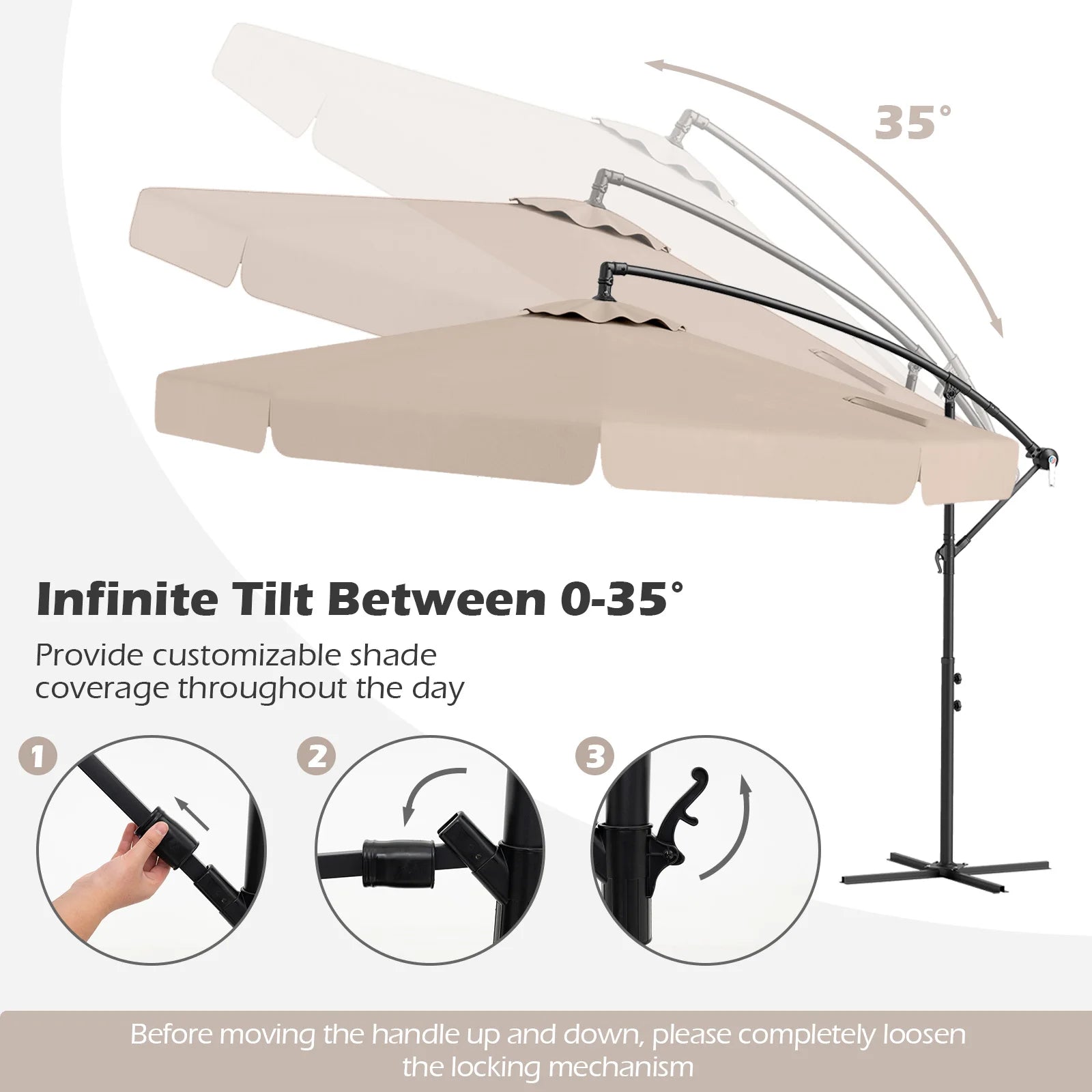10FT Offset Cantilever Umbrella