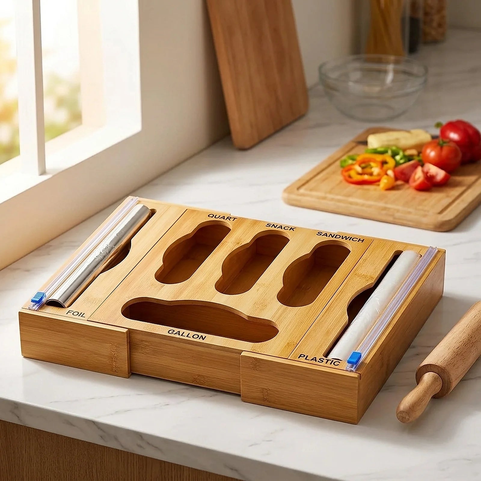 Bamboo Zip Bag Organizer