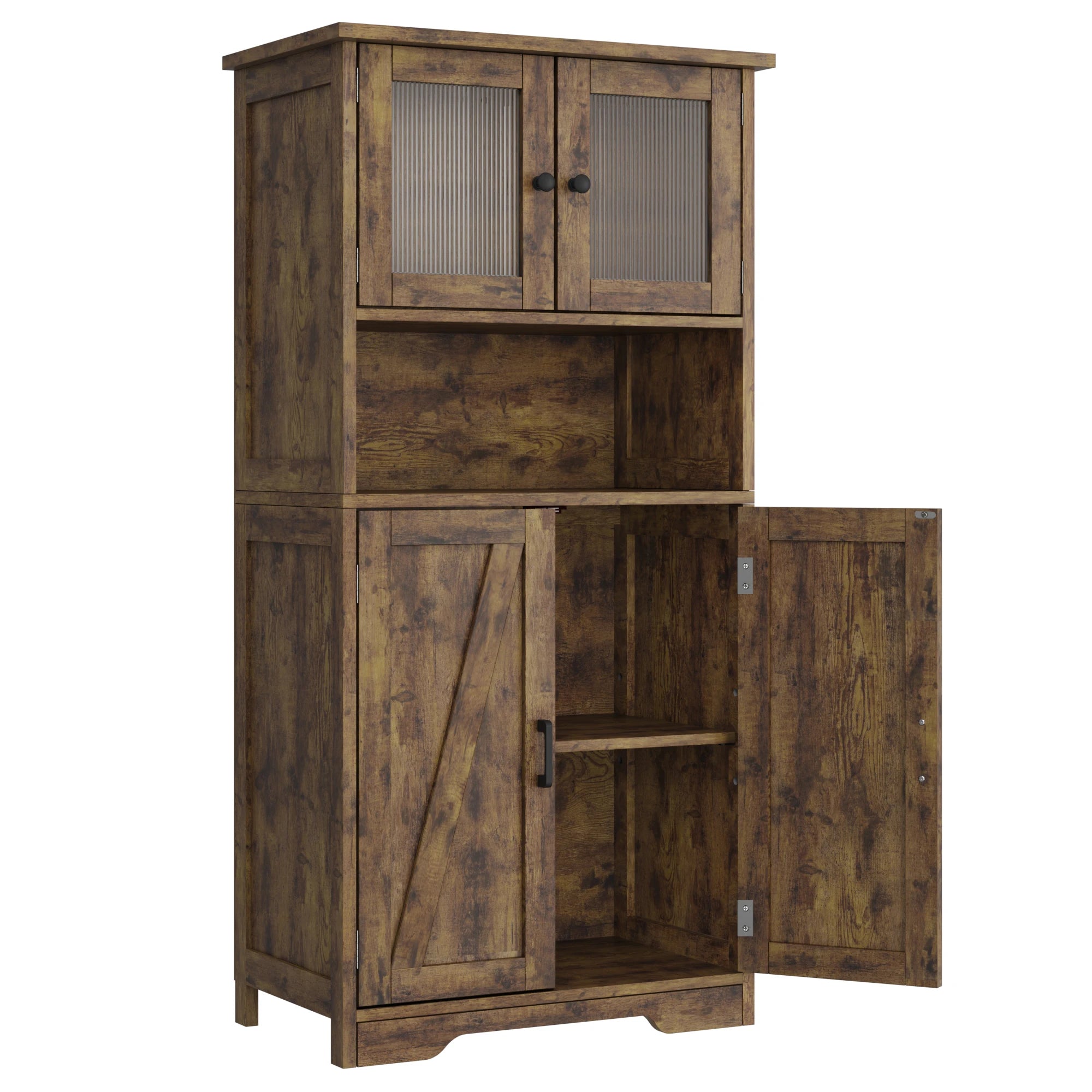 Free Cabinet with 4 Doors and Open Space