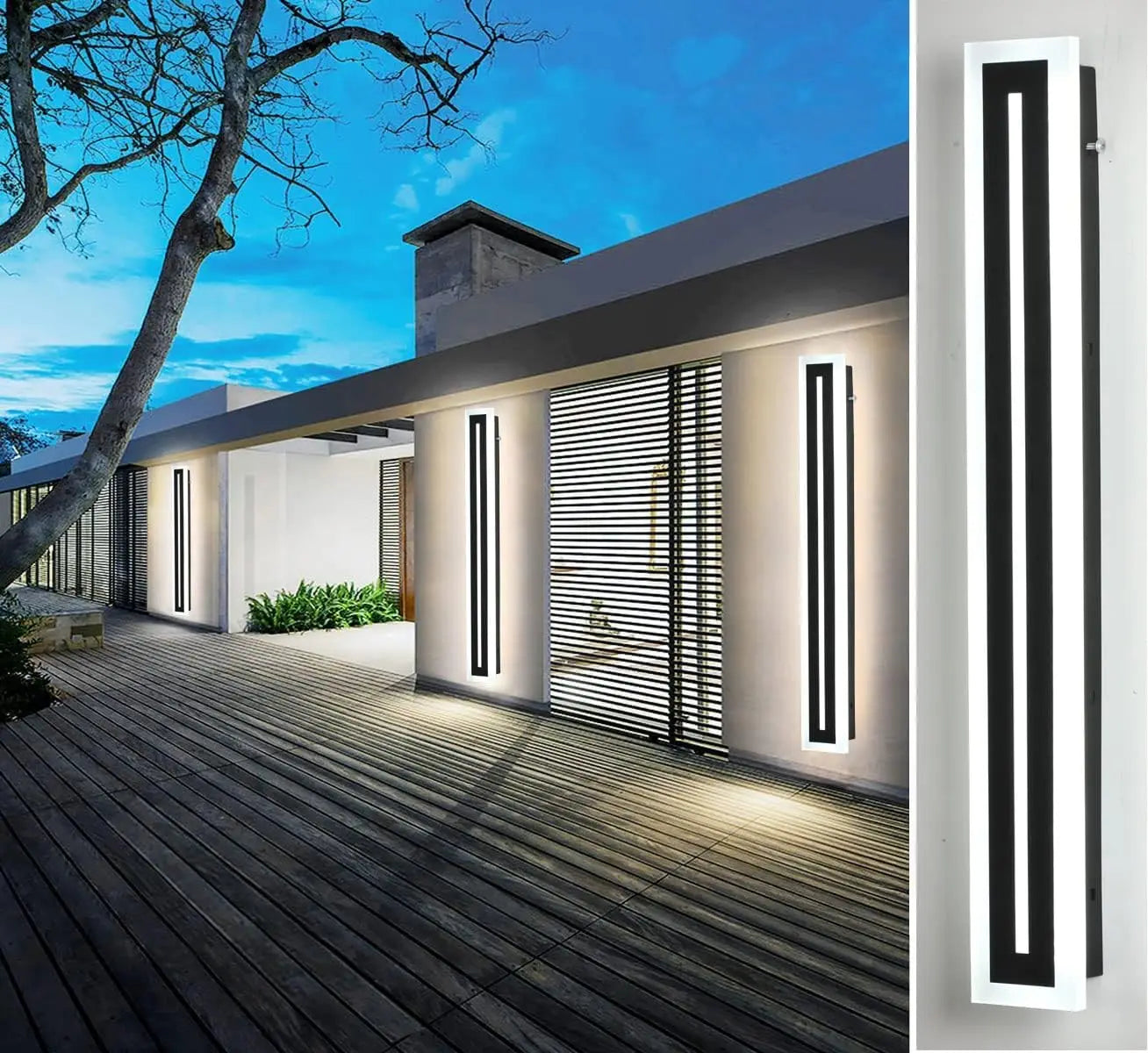 Outdoor Long Strip LED Wall Lighting Fixture