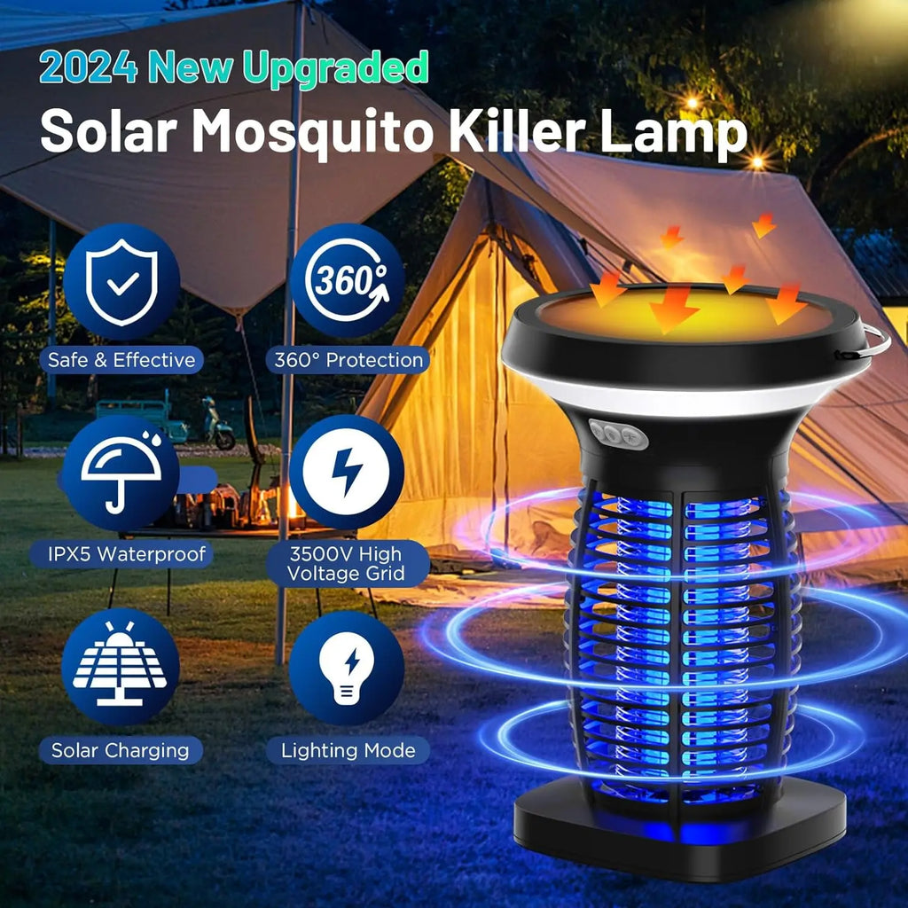 Solar Bug Zapper, Waterproof, Rechargeable, LED