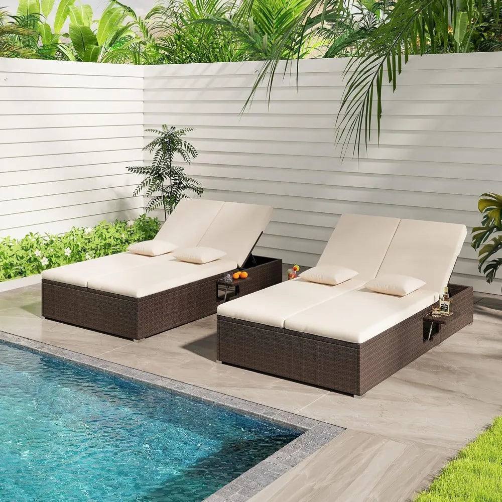 2-Person Adjustable Recliner Bed with Cushions
