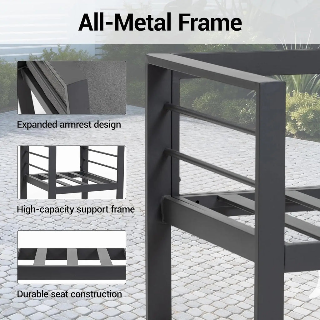 4 Piece Metal Patio Furniture Set