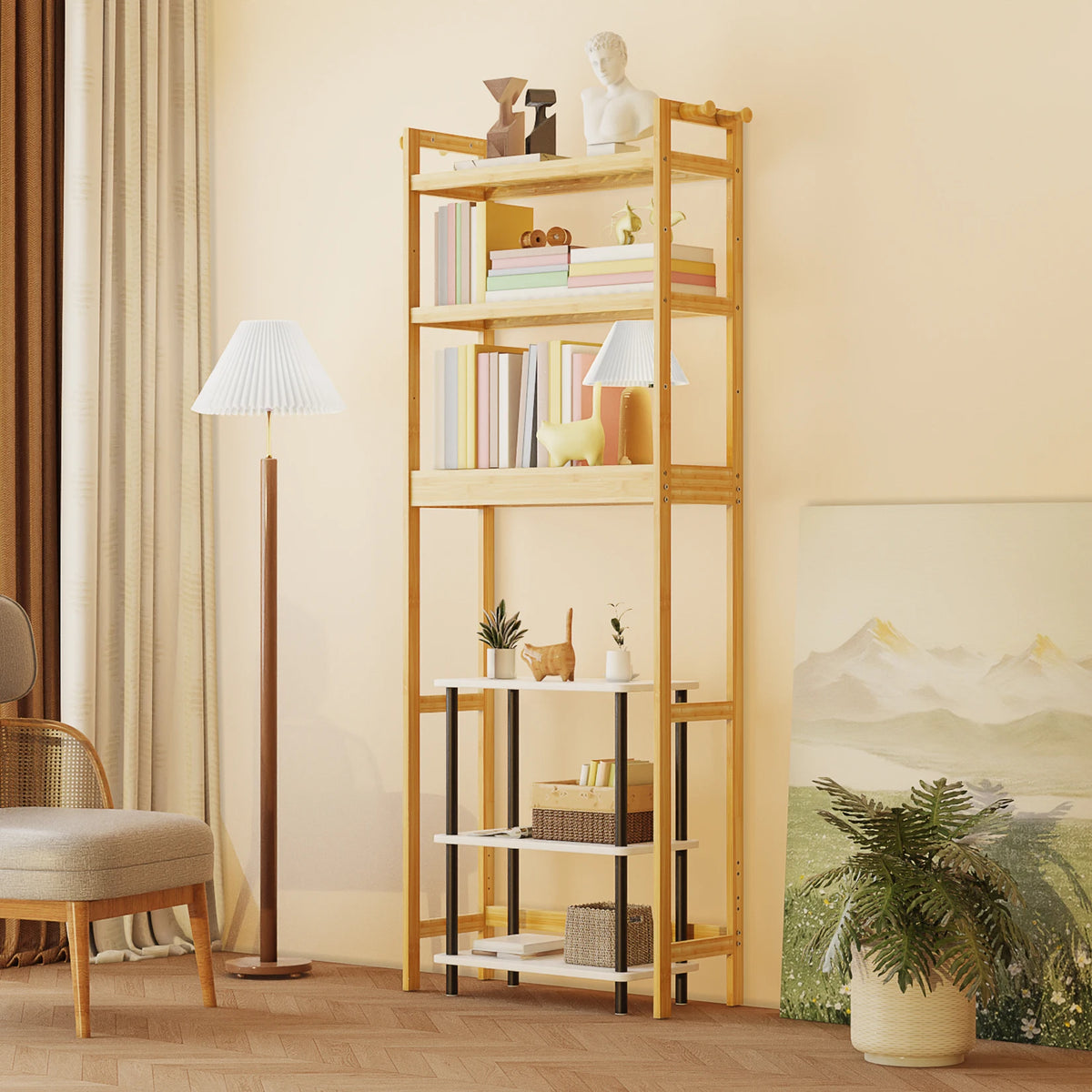 Bamboo Storage Shelf Rack