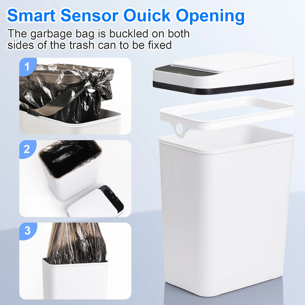 2 Pack 12L Bathroom Cans Motion Sensor Slim