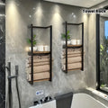 2-layer carbon steel wall-mounted towel rack