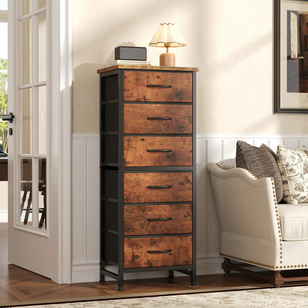 Tall 6 Fabric Drawer Dresser