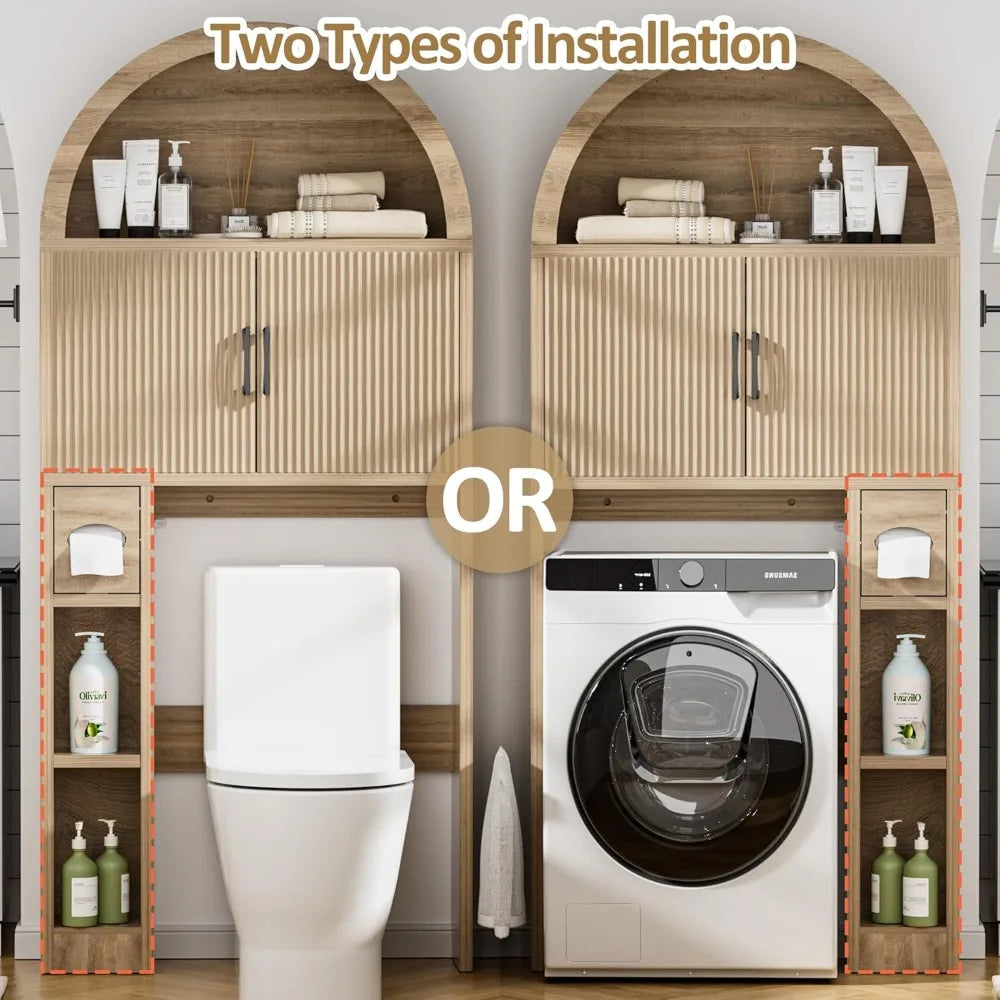 Over The Toilet Storage Cabinet, Bathroom Shelf Organizer Freestanding, Bathroom Arch Cabinet Over Toilet, Customized