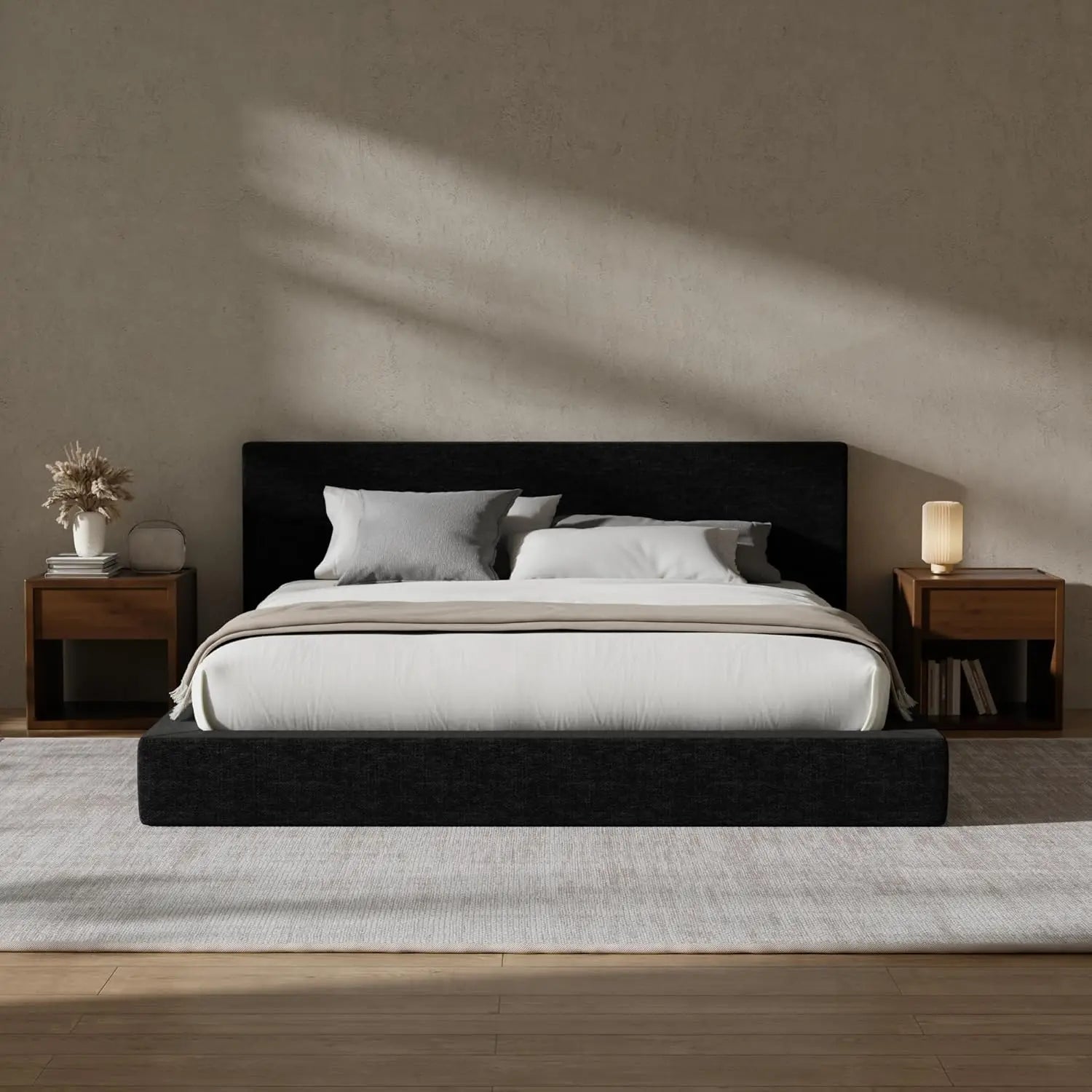 Upholstered King Bed Frame and Headboard