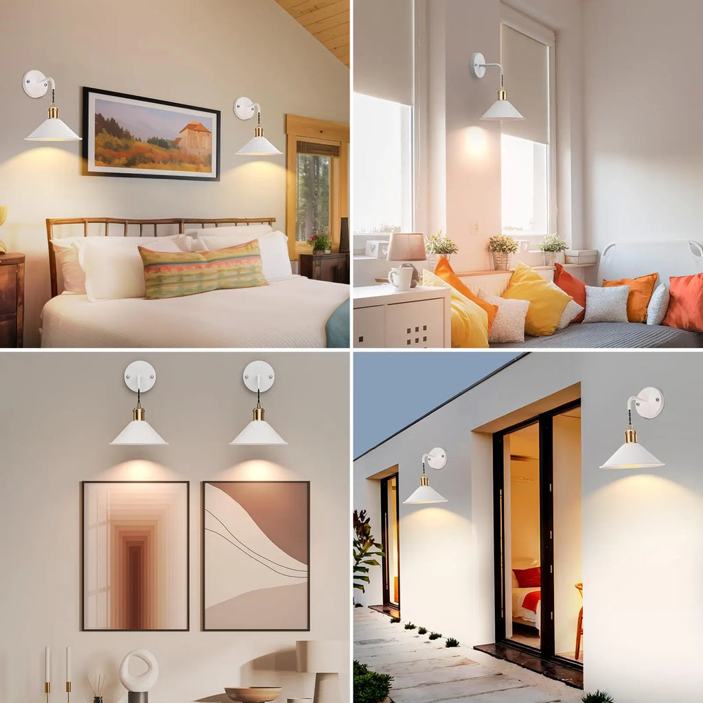2Pc. Battery-Operated Wall Sconces with Remote
