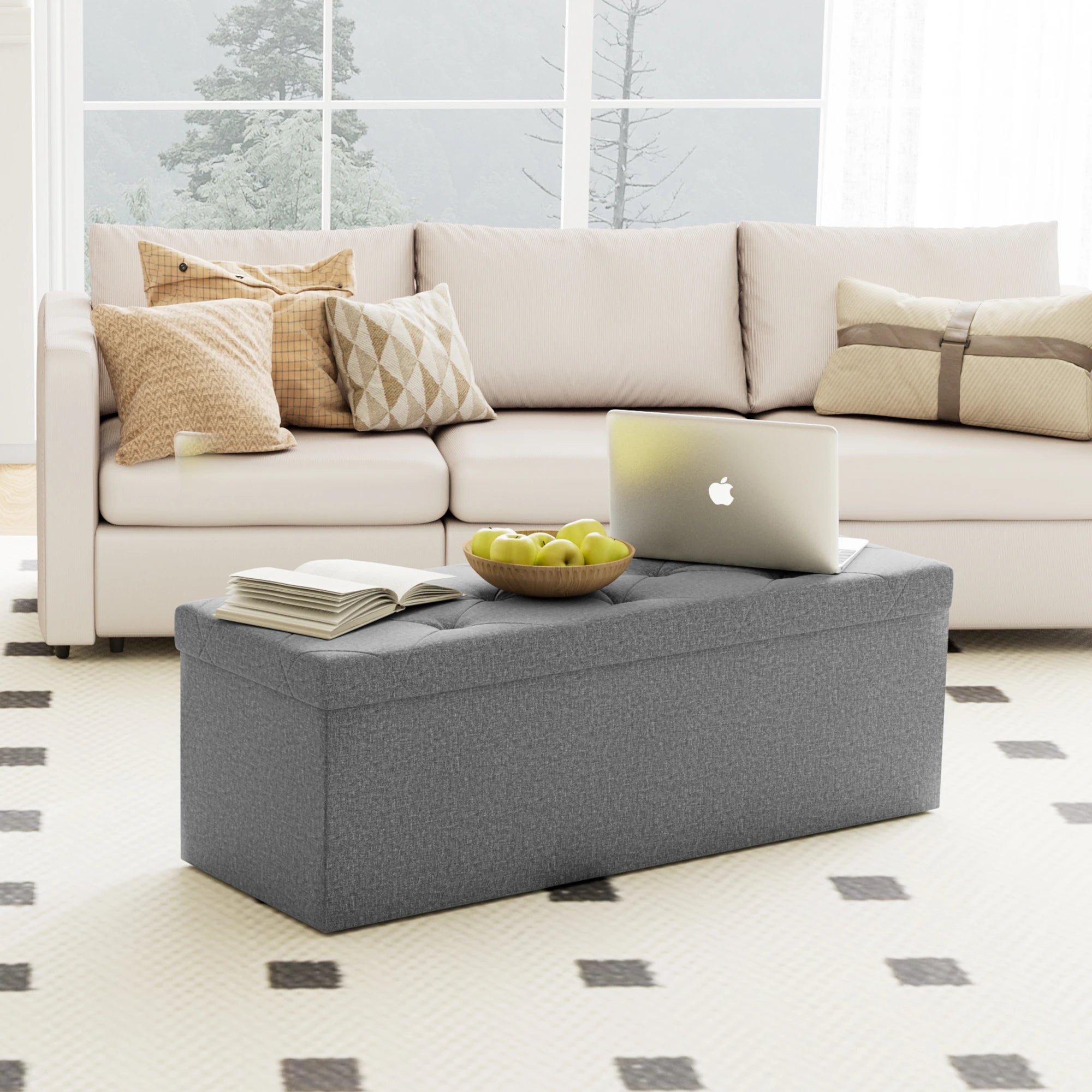 Hidden Storage Footstool ottoman Toy Box