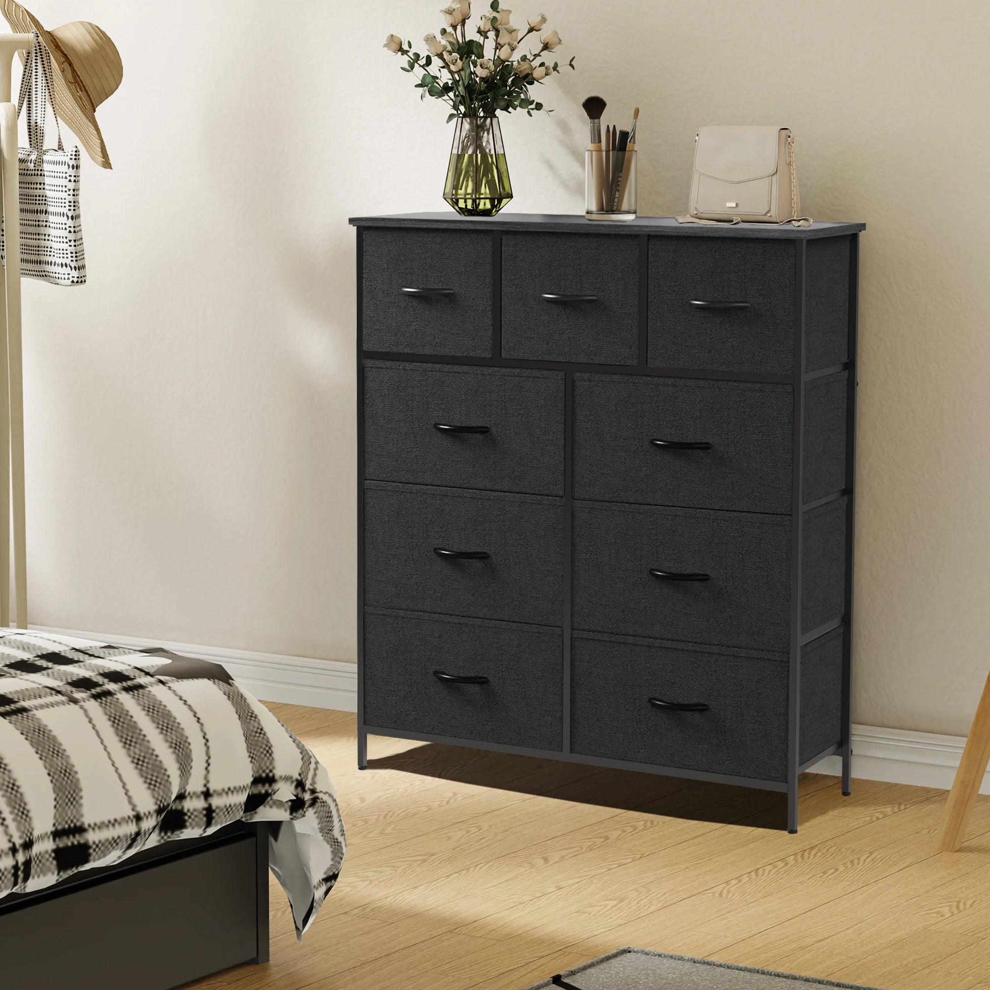 9 Fabric Storage Drawer Tall Chest