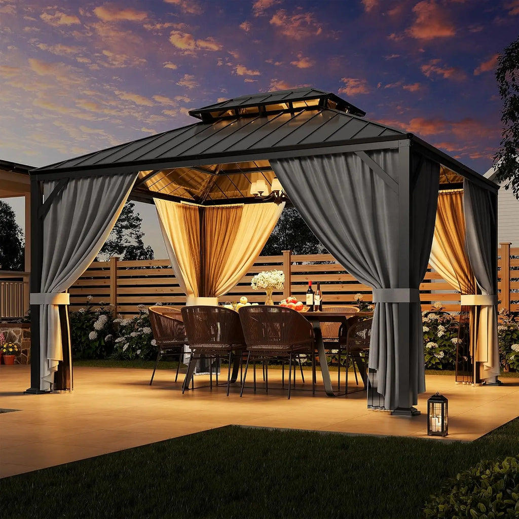 10'x12' Outdoor Hardtop Gazebo, Aluminum
