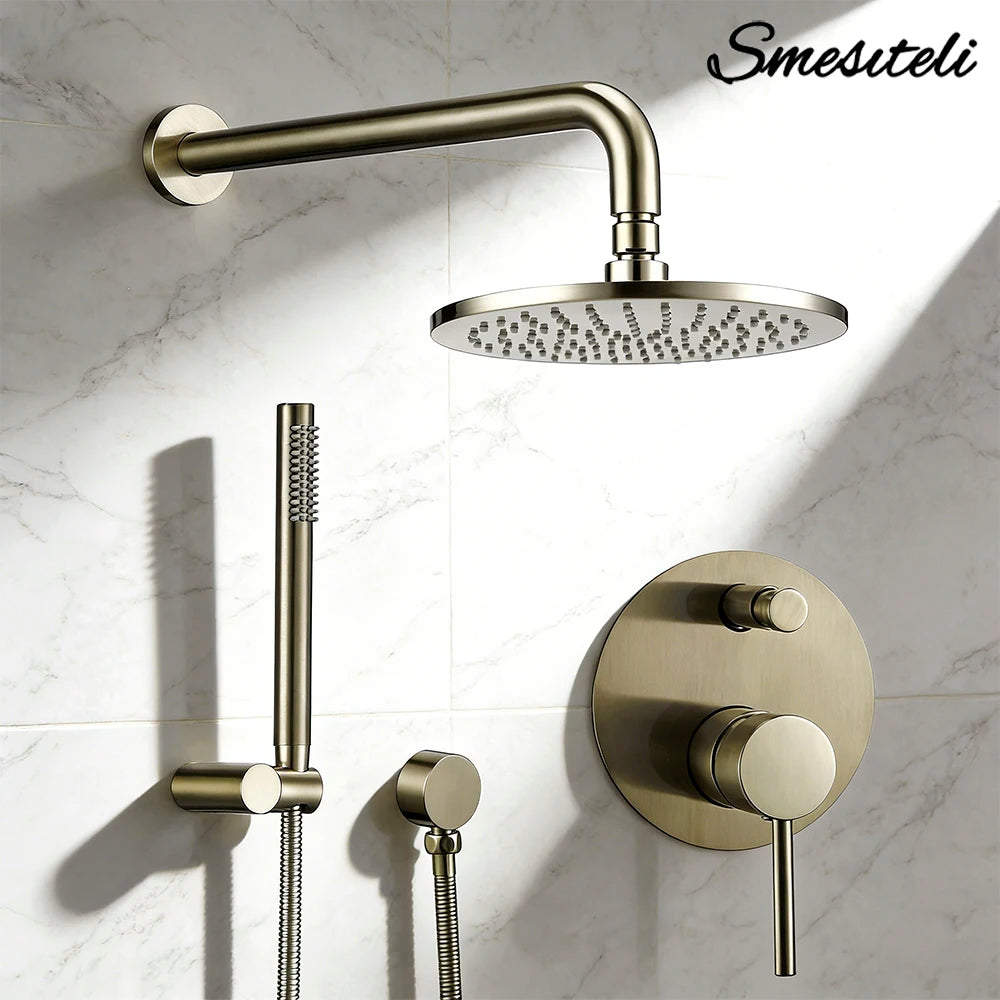 Rain Fall Shower Head Brushed Gold
