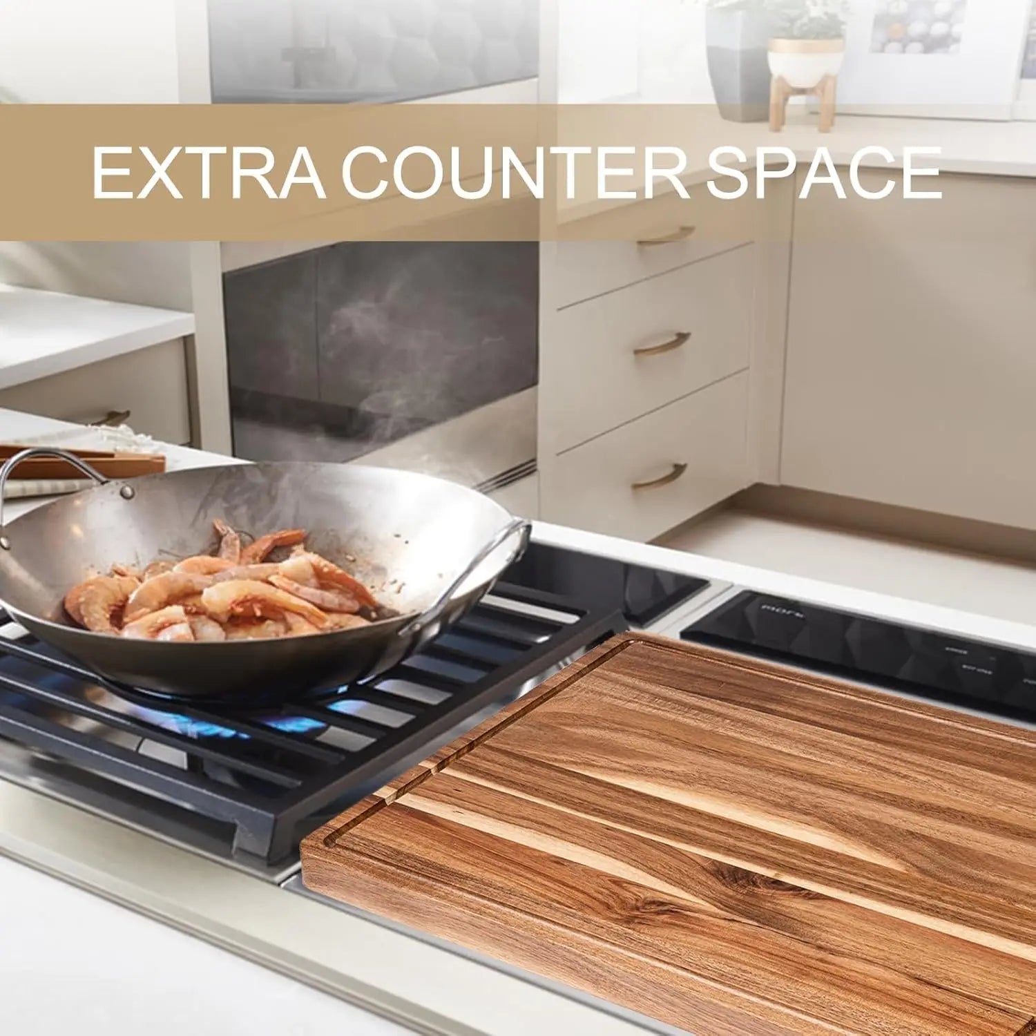 X-Large Wood Cutting Board 20% extra space