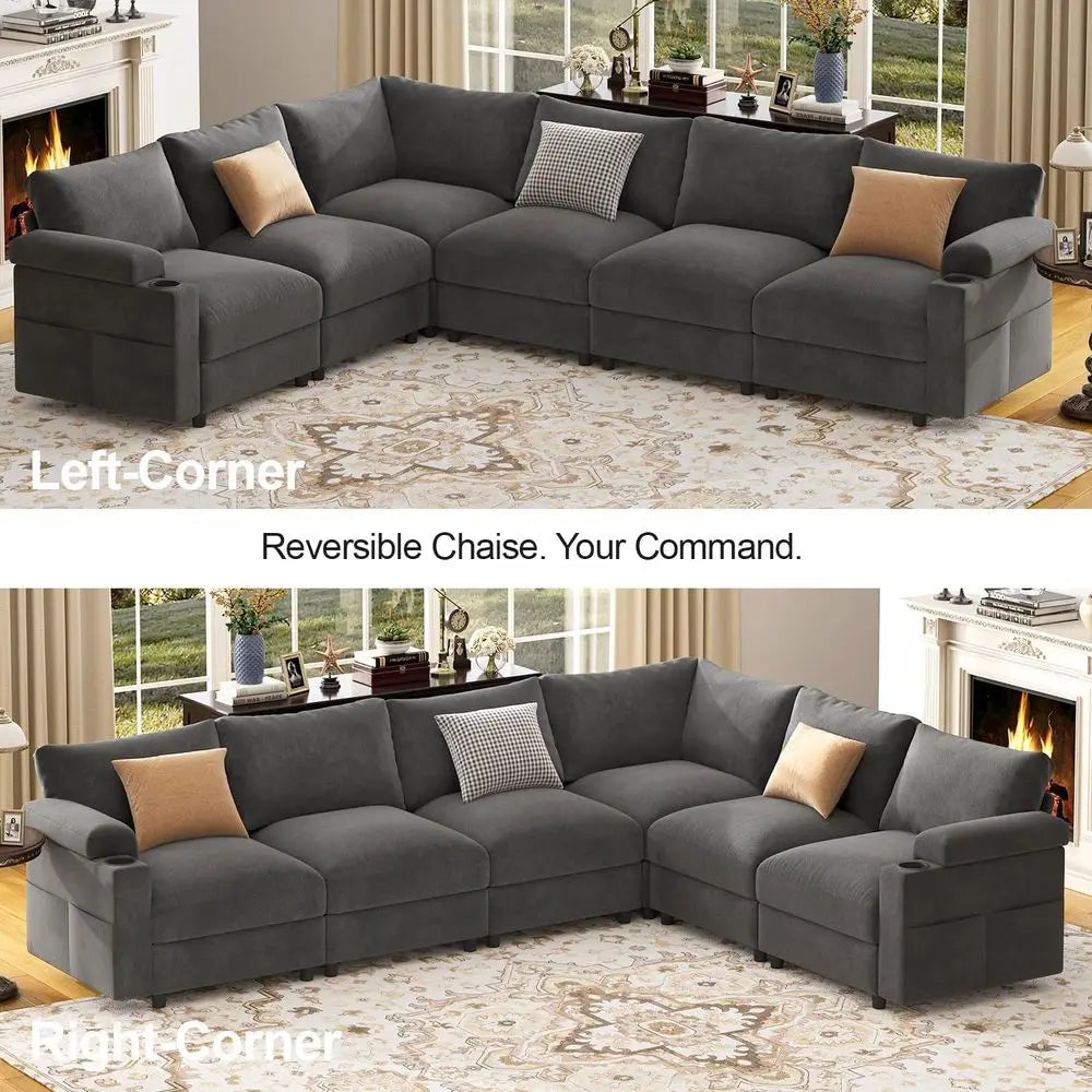 Cloud-Shaped Sleeper Sofa with Detachable Armrest