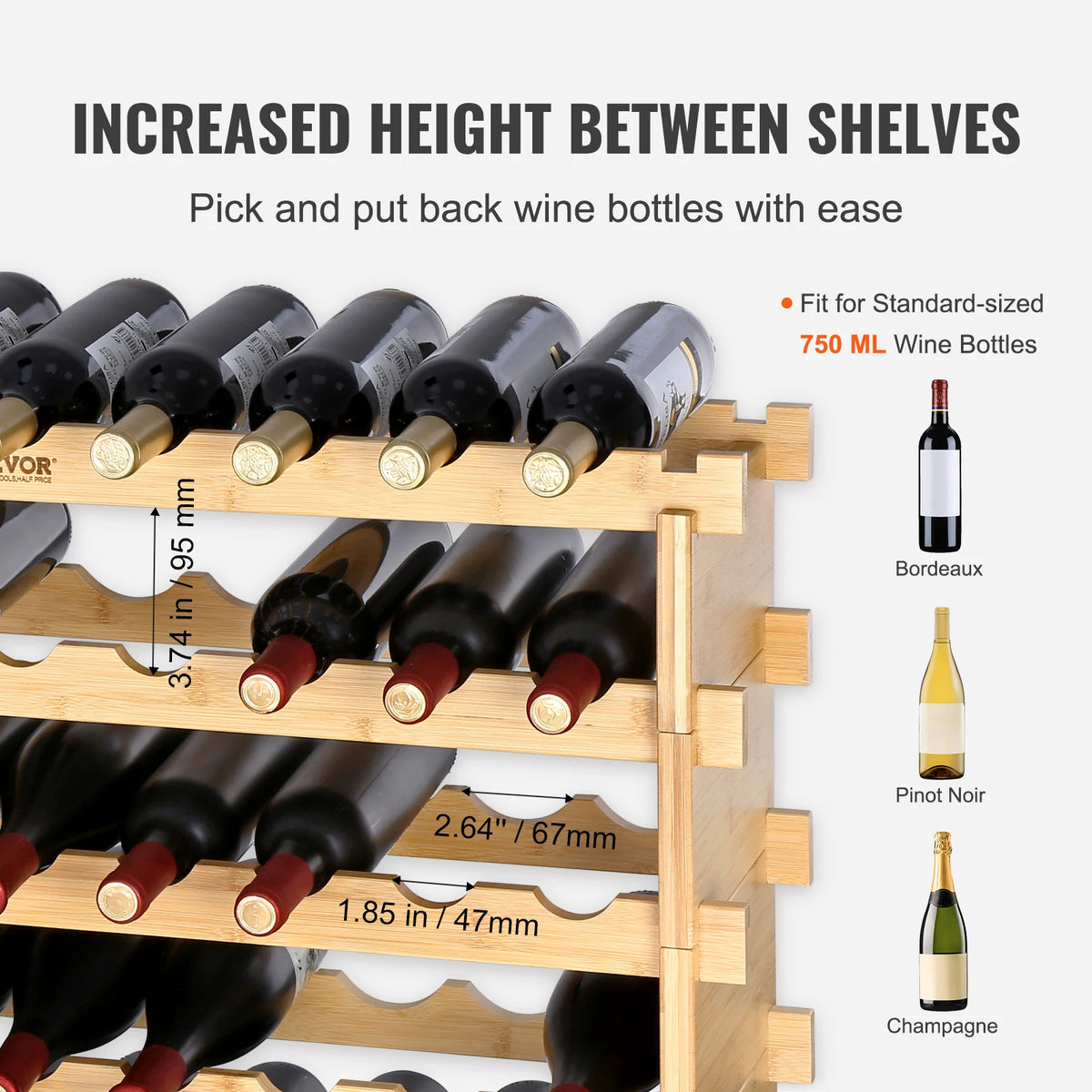 48/72 Bottle Stackable Wine Rack