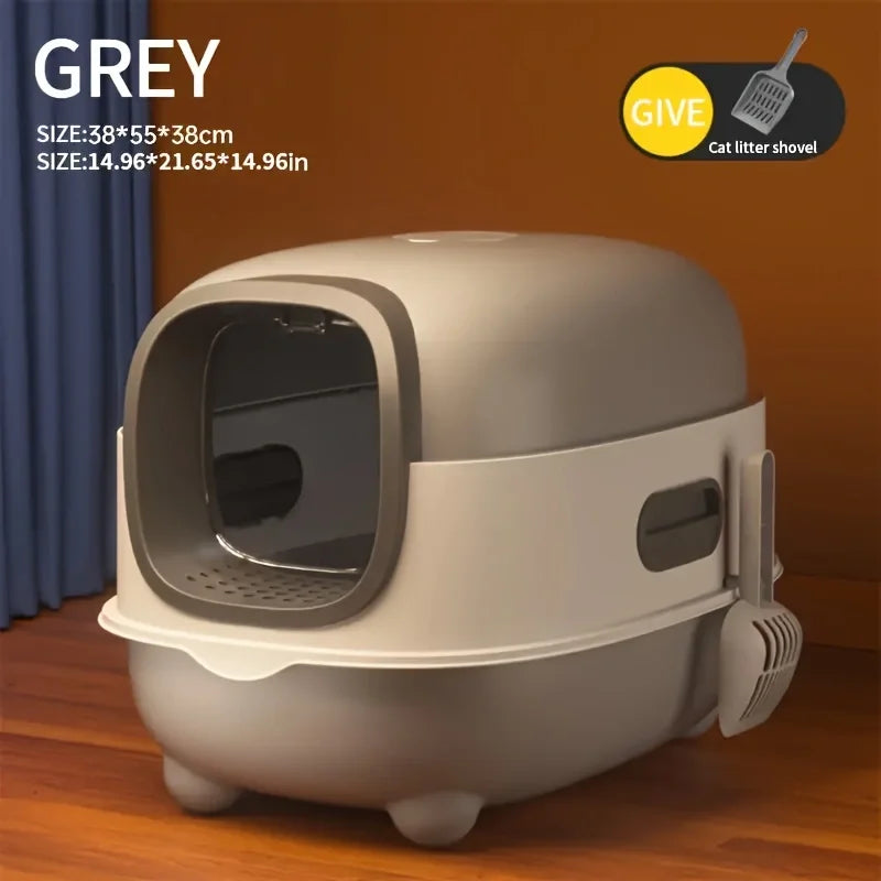 Cat Litter Box - Spacious, Foldable, Top-Entry Design