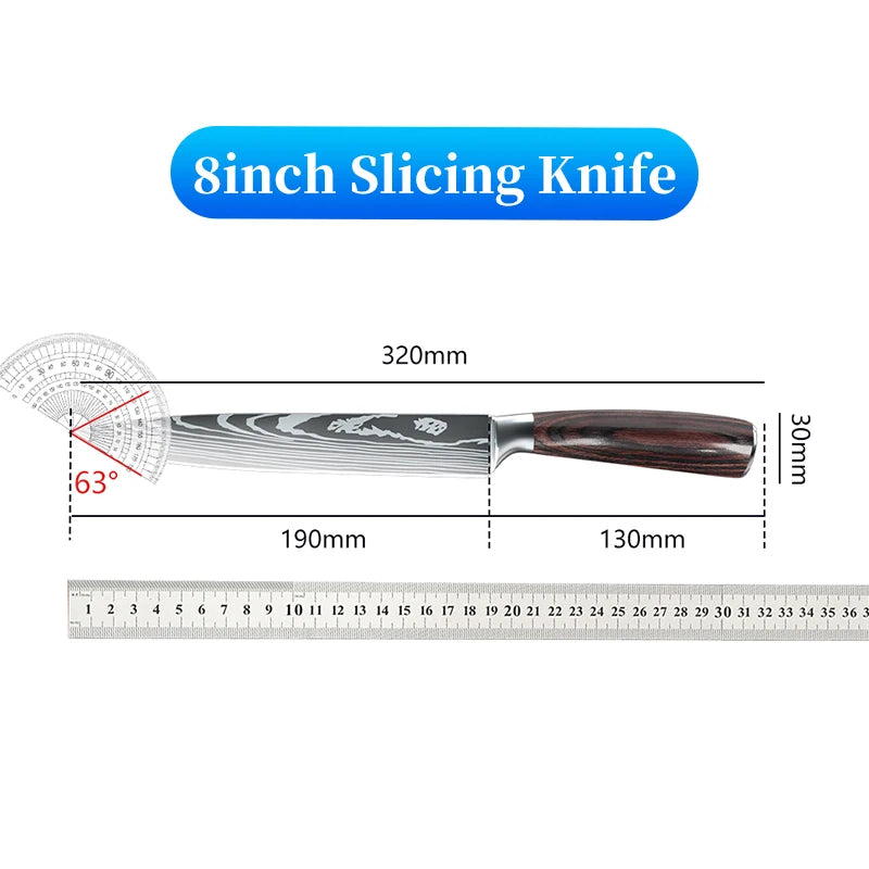German Stainless Steel 8 Inch Slicing Knife
