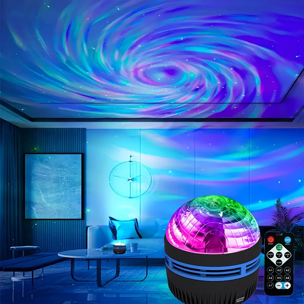Projector LED Night Light Sound Activated, USB, Rechargeable Remote