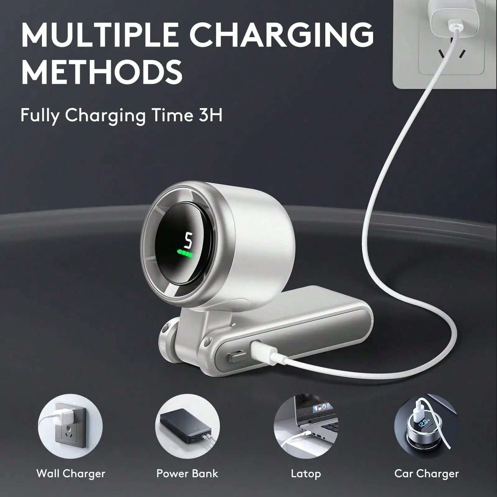 Portable Handheld Fan, 5 Gear Wind, USB