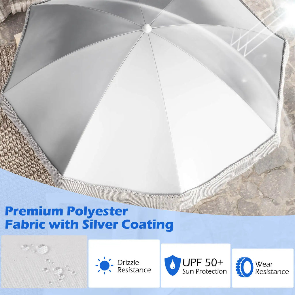 6.5 FT Outdoor Umbrella w/Carrying Bag Push Button Tilt