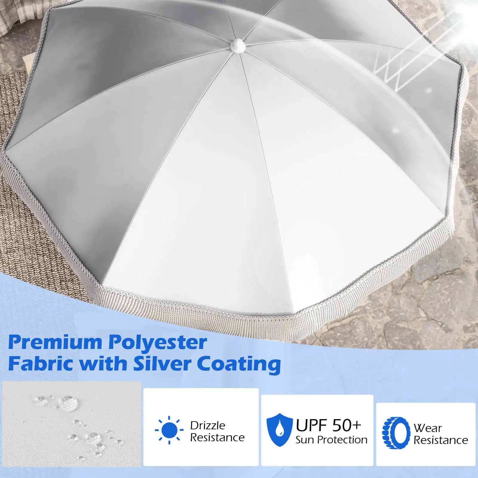 6.5 FT Outdoor Umbrella w/Carrying Bag Push Button Tilt