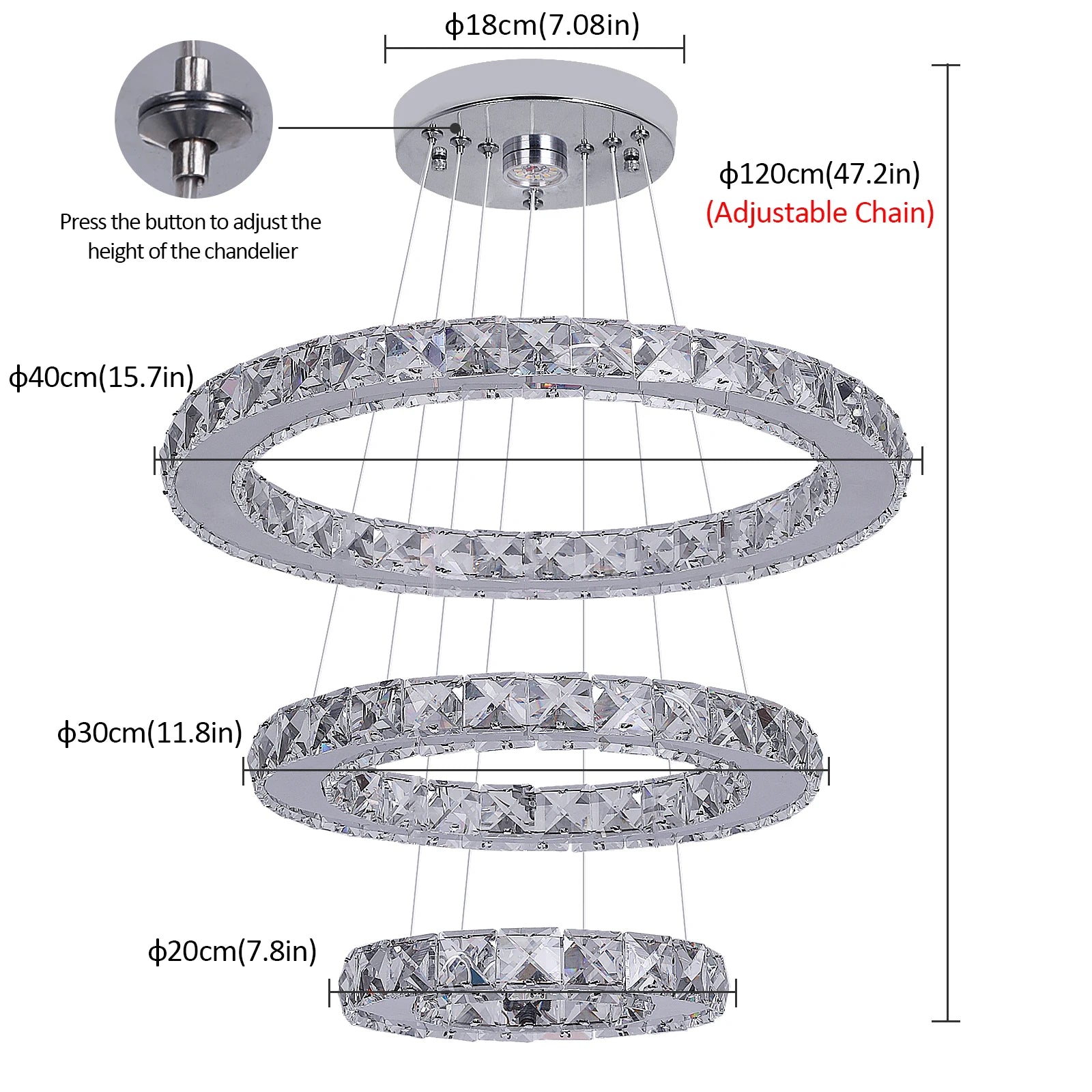 French Crystal Chandeliers Led Ceiling lamp