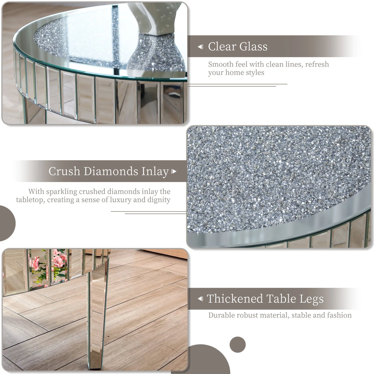 Crystal Inlay Round Coffee Table