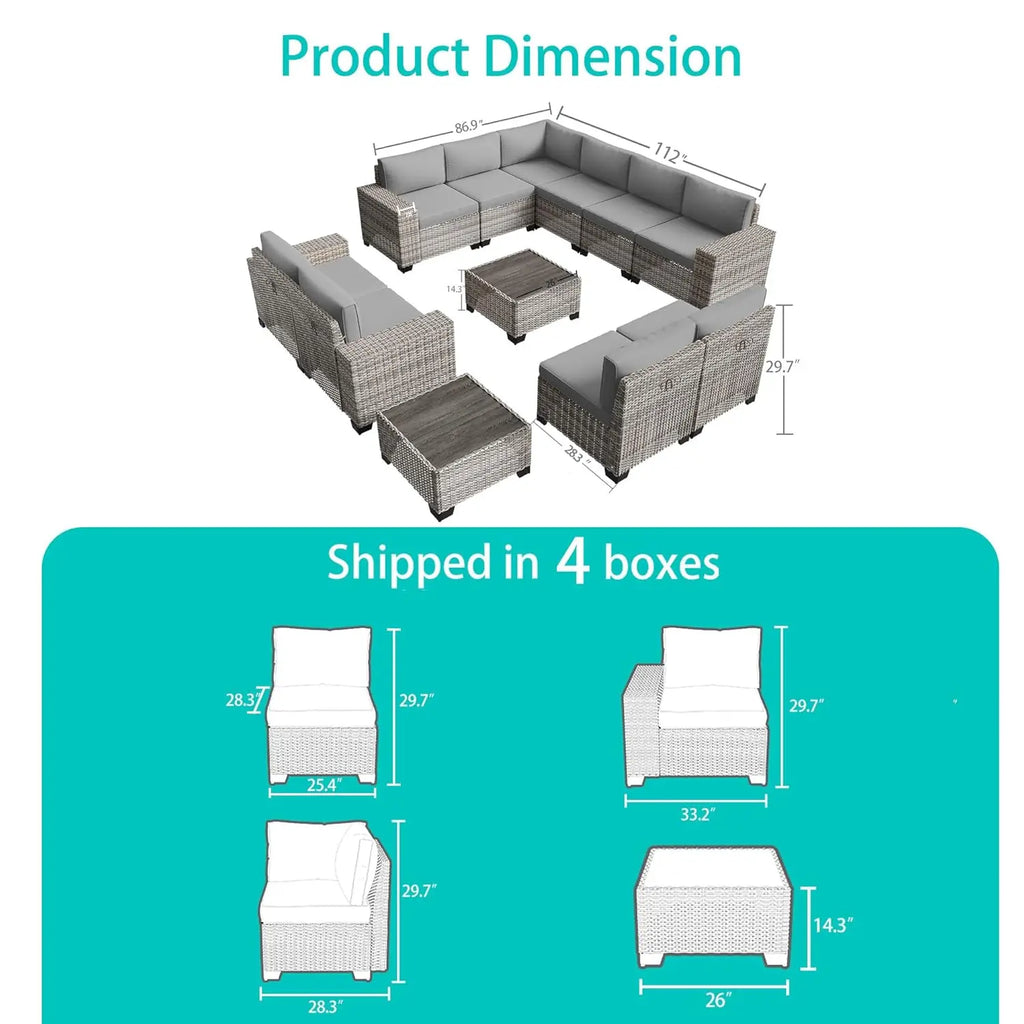 12-Piece Outdoor Patio Furniture Set