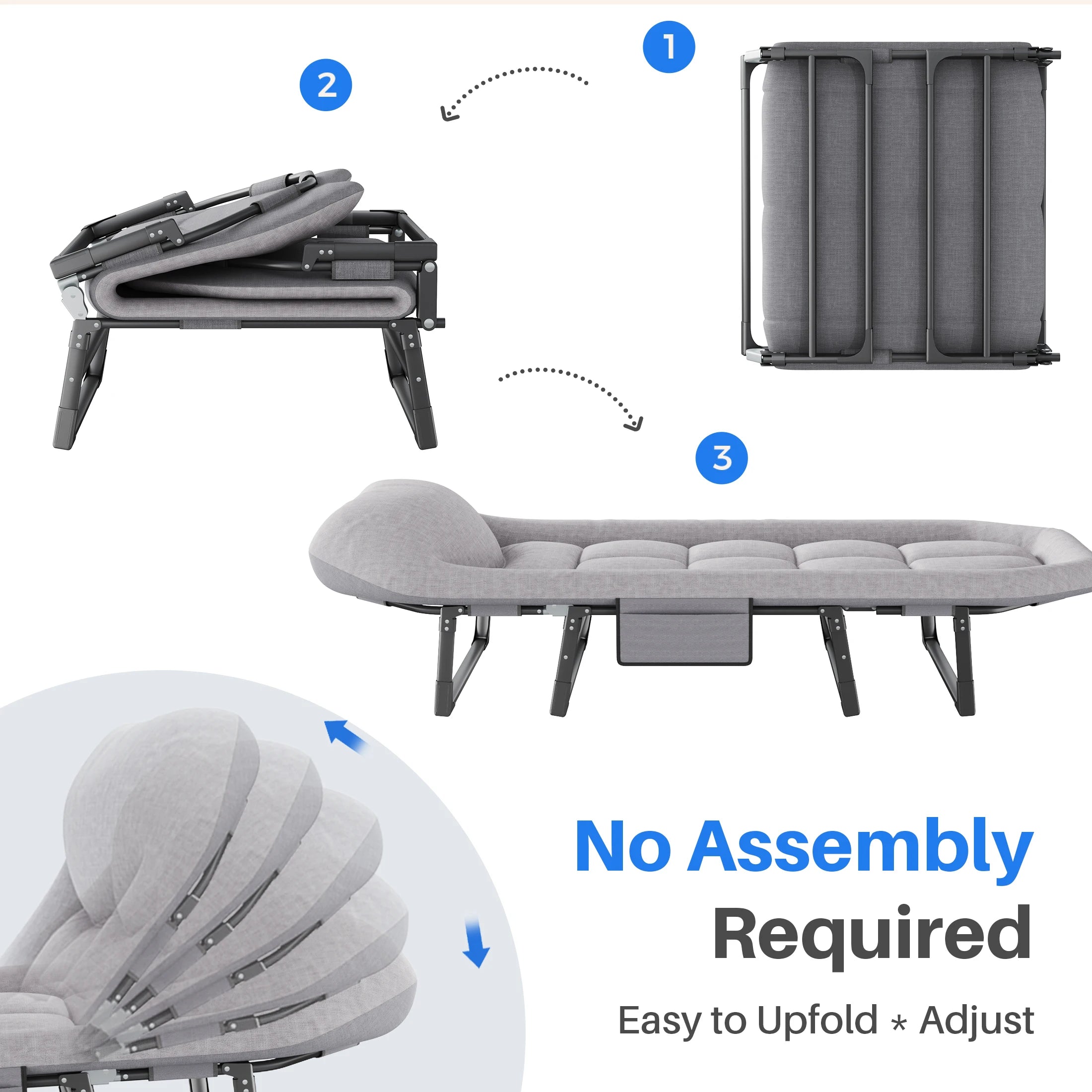 Folding Adjustable Bed/Mattress with Carry Bag