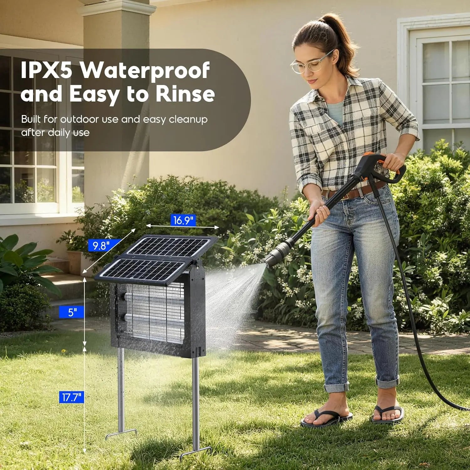 Solar Bug Zapper Outdoor Waterproof Fly Trap