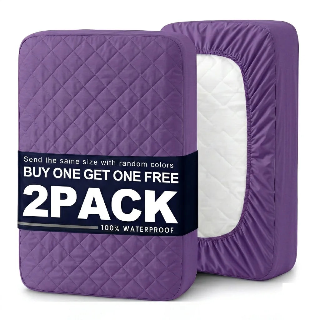 2Pcs Quilted Waterproof Mattress Cover