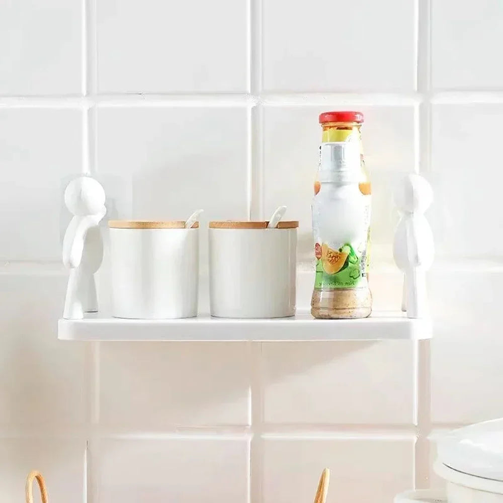 1PC/2PCS Self-adhesive Bathroom Shampoo Shelf