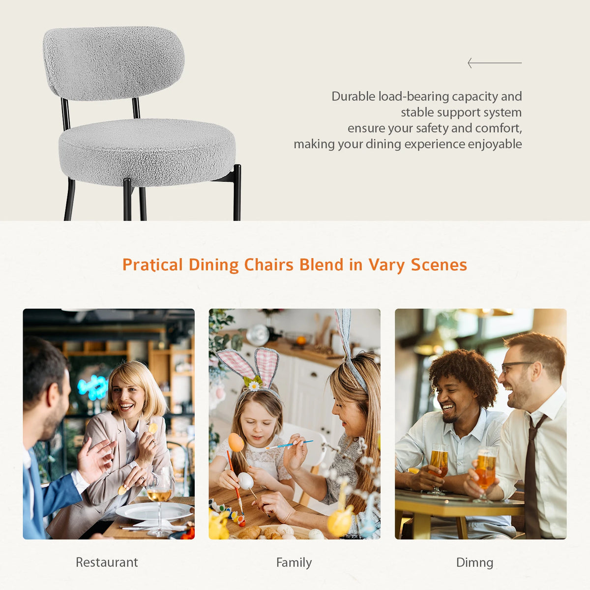 Ergonomic Round Dining Chairs