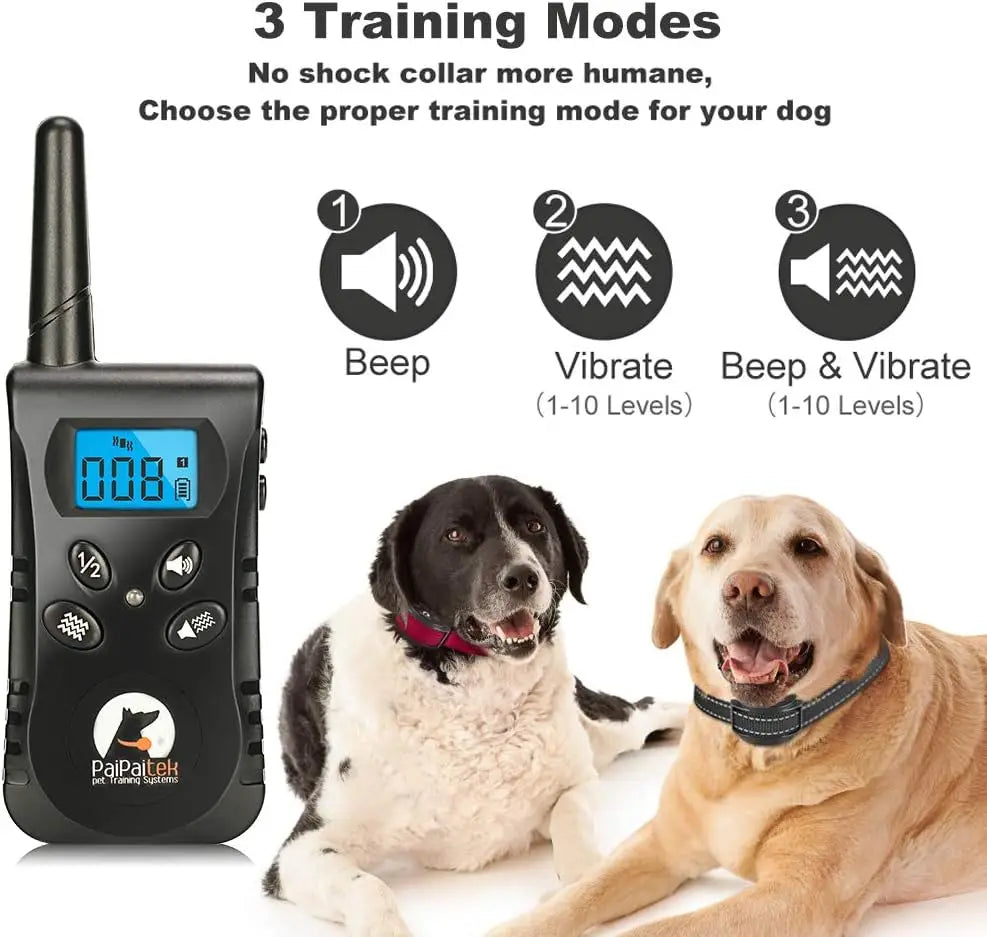 No Shock Dog Training Collar with Remote, 1600ft Rechargeable