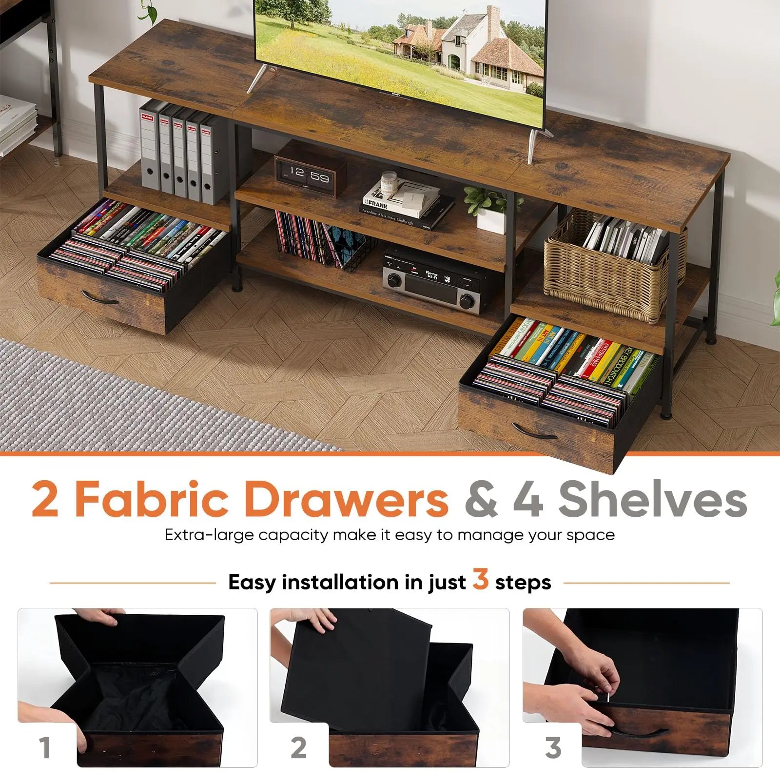 Wooden Tv Stand For Up To 75"