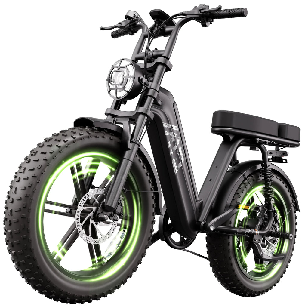 Electric Bike with Fat Tires, Rear Seat