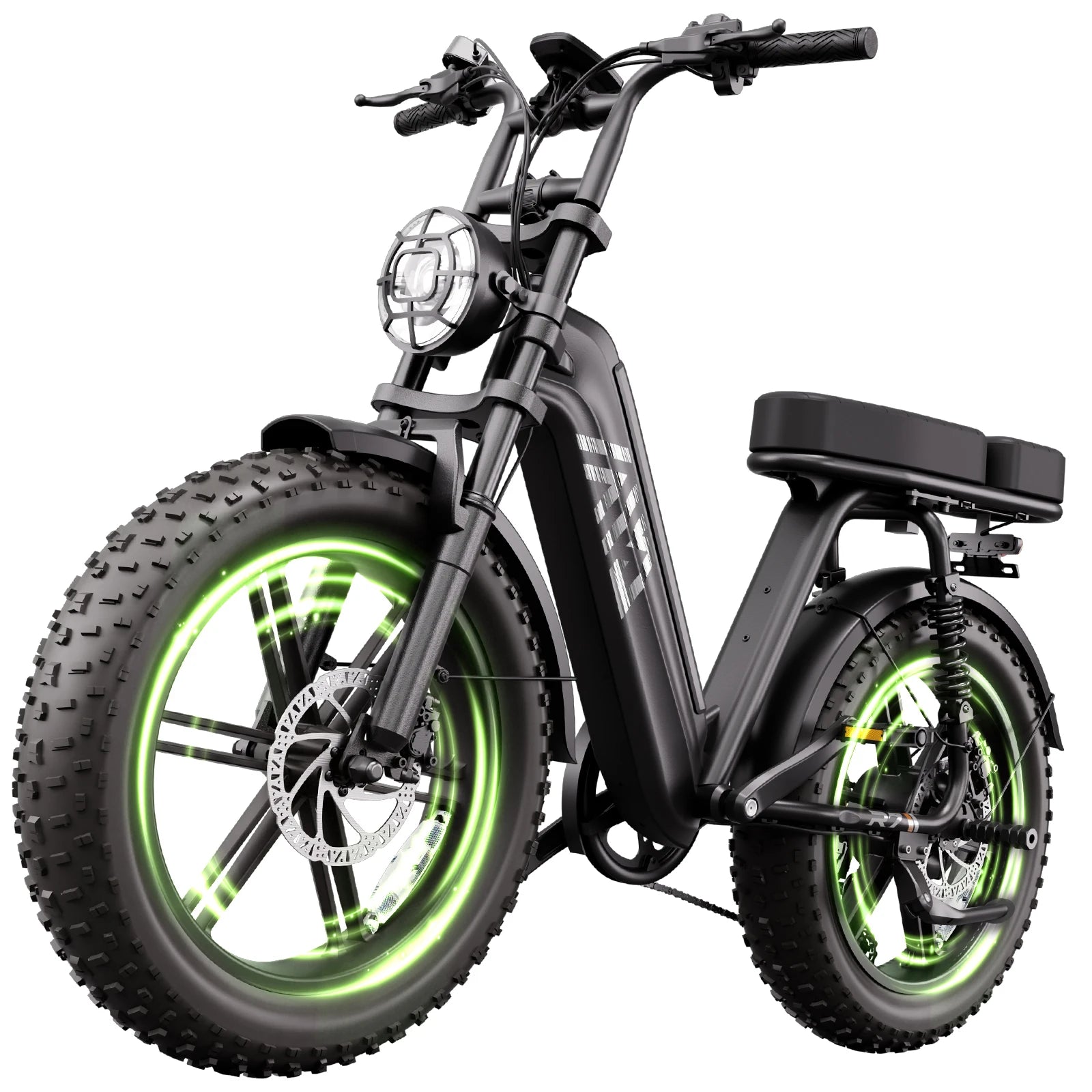 Electric Bike with Fat Tires, Rear Seat