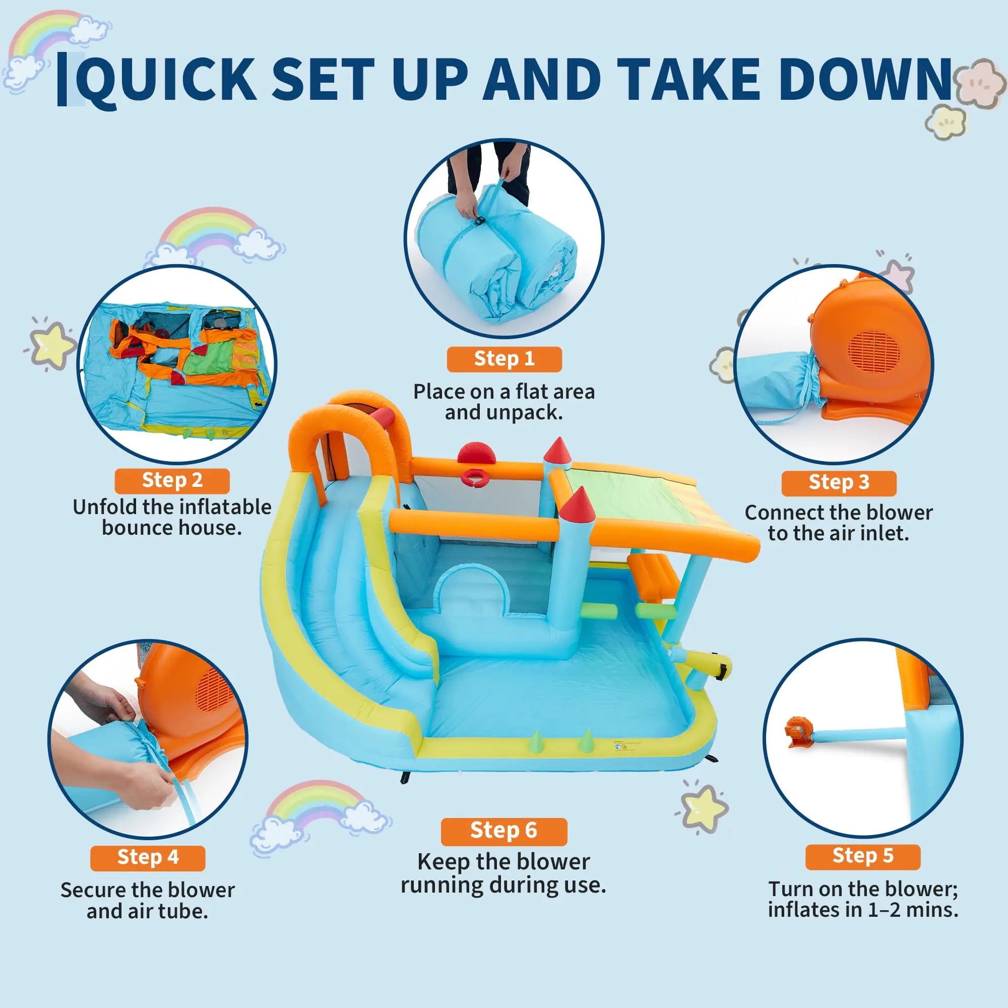 14x10FT Inflatable Wet Bounce House