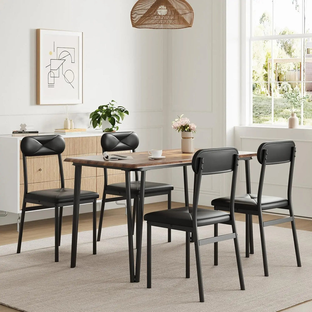 Table & 4 Upholstered Chairs