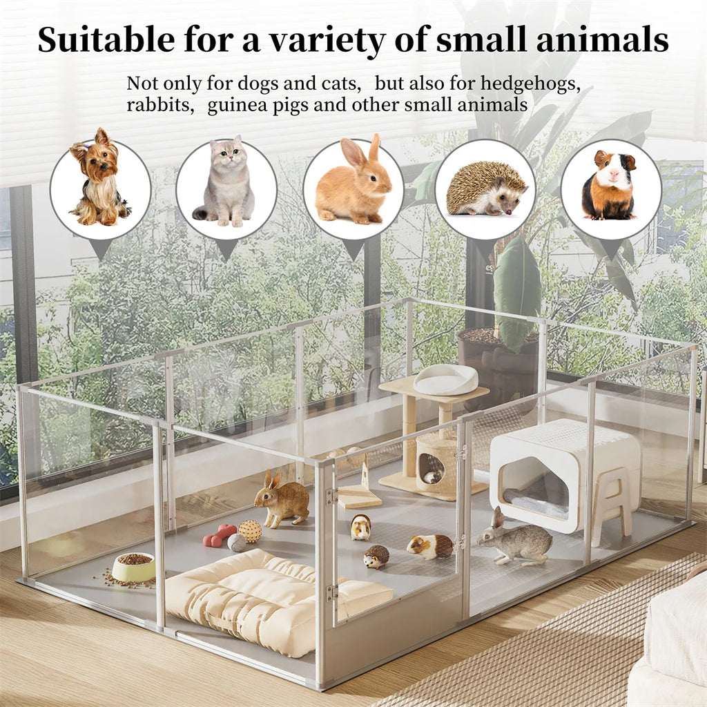 Ex-Large Clear Acrylic waterproof pet Playpen