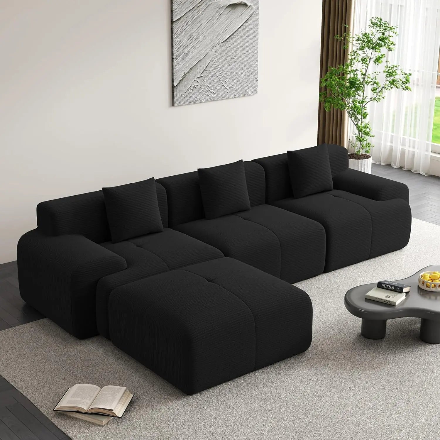 Modular Sectional Sofa with Ottoman
