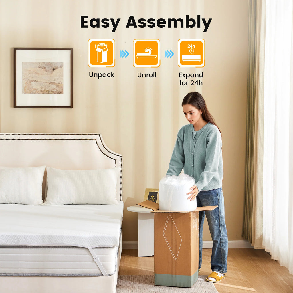 3 Inch Memory Foam Mattress Topper with Removable Cover