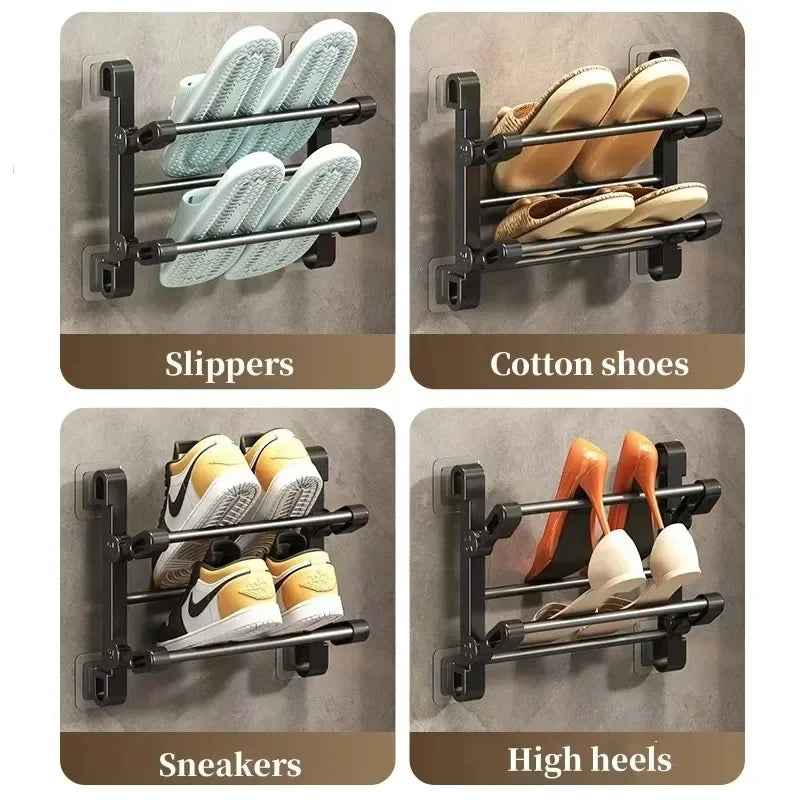 Shoe/towel Rack Wall-mounted, folding