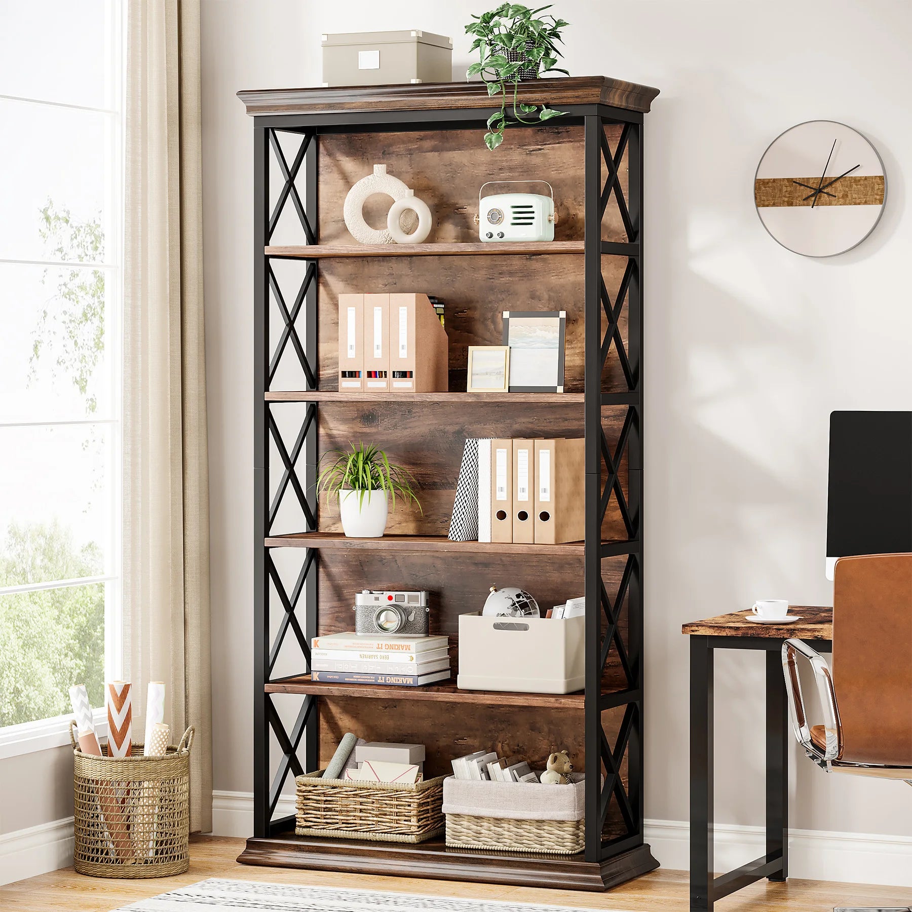 71" 6-Tier Bookcase